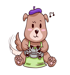 Illustration of the mascot Apollo gaming.